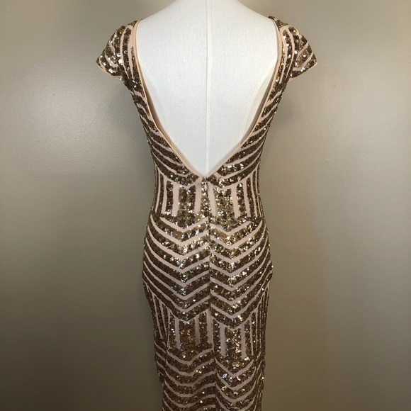 TFNC London Gold Sequin Dress Size 8 - Picture 2 of 11